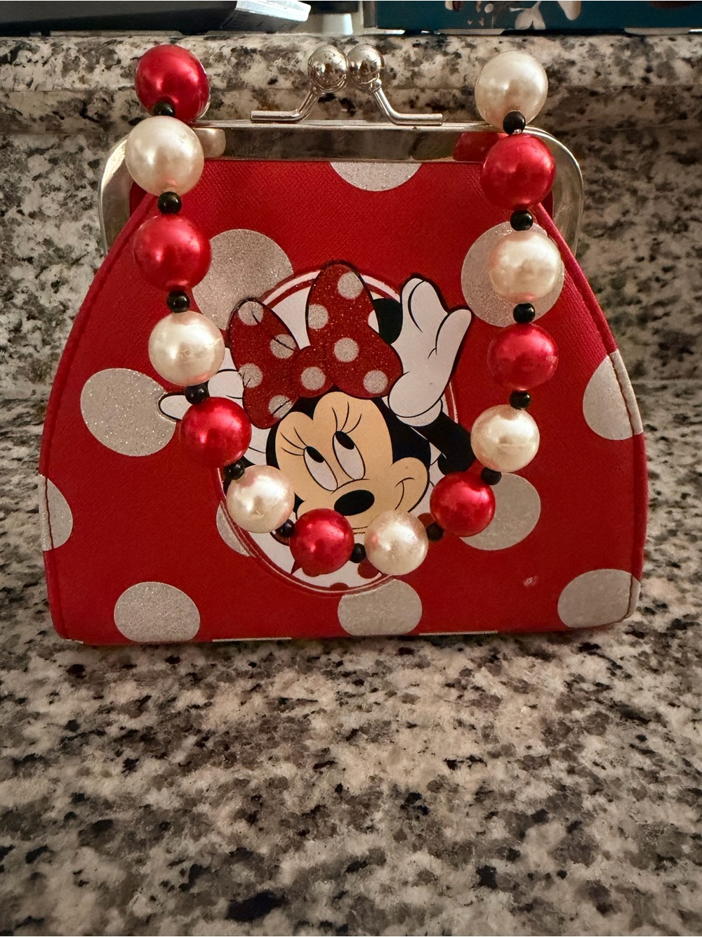 Disney Red and White Polka Dot Minnie Wristlet Clutch